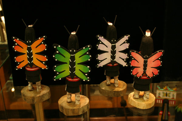 Hopi 7.5″ Kachina: Butterfly Girl (Color: Orange)