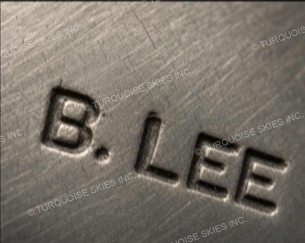 Hallmark of Betty Lee, reading B. LEE