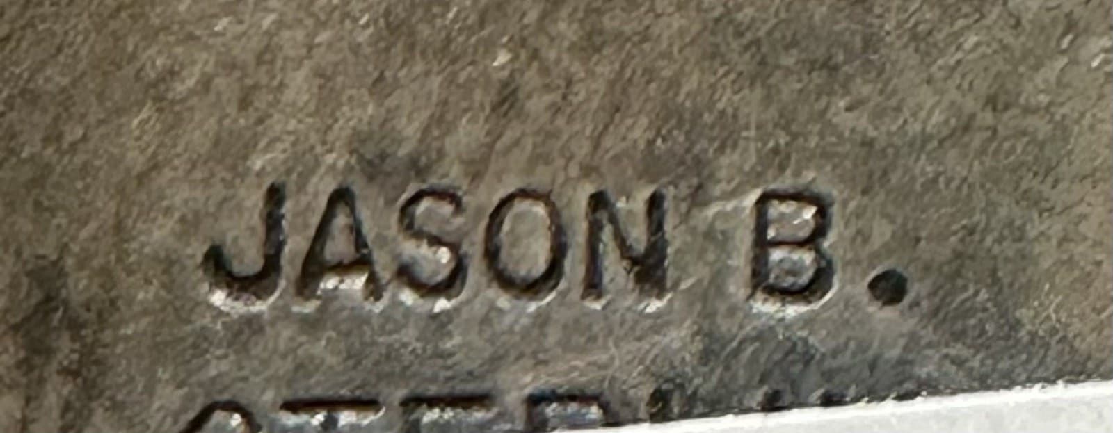 Hallmark of Jason Bahe, reading JASON B