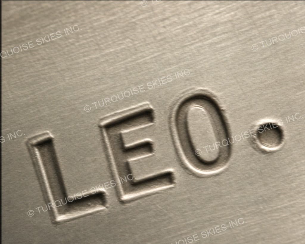 Hallmark of Leo Martinez, reading LEO.