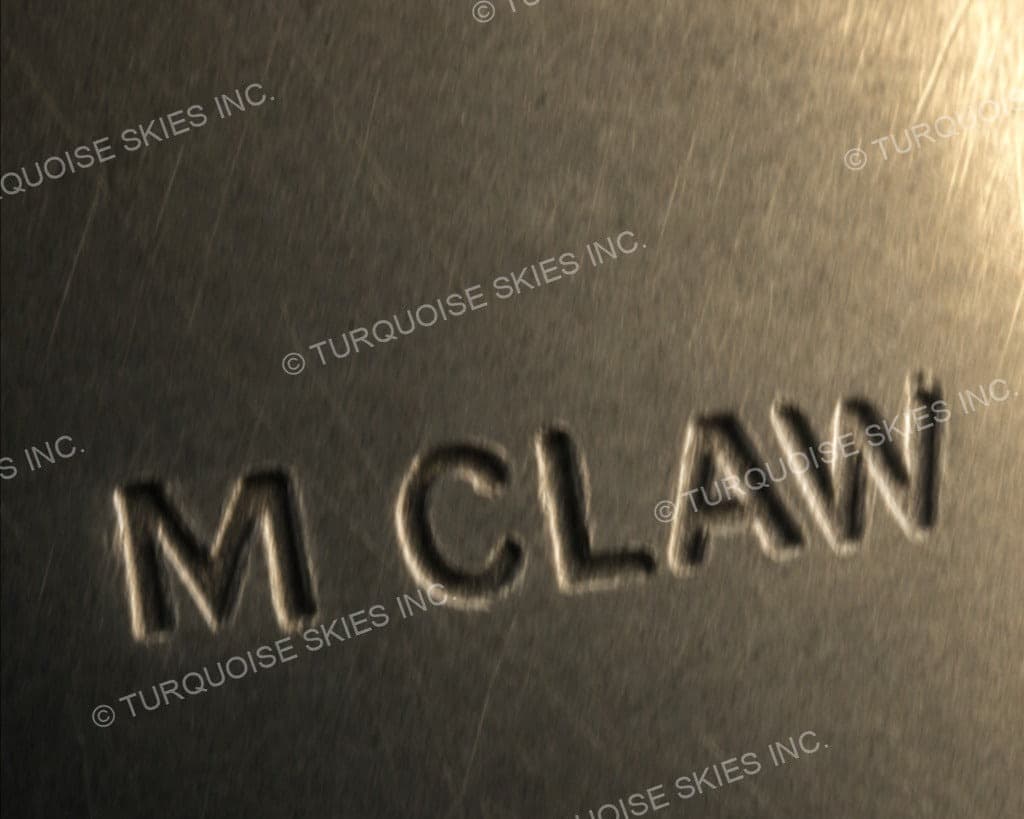 Hallmark of Monty Claw, reading M CLAW