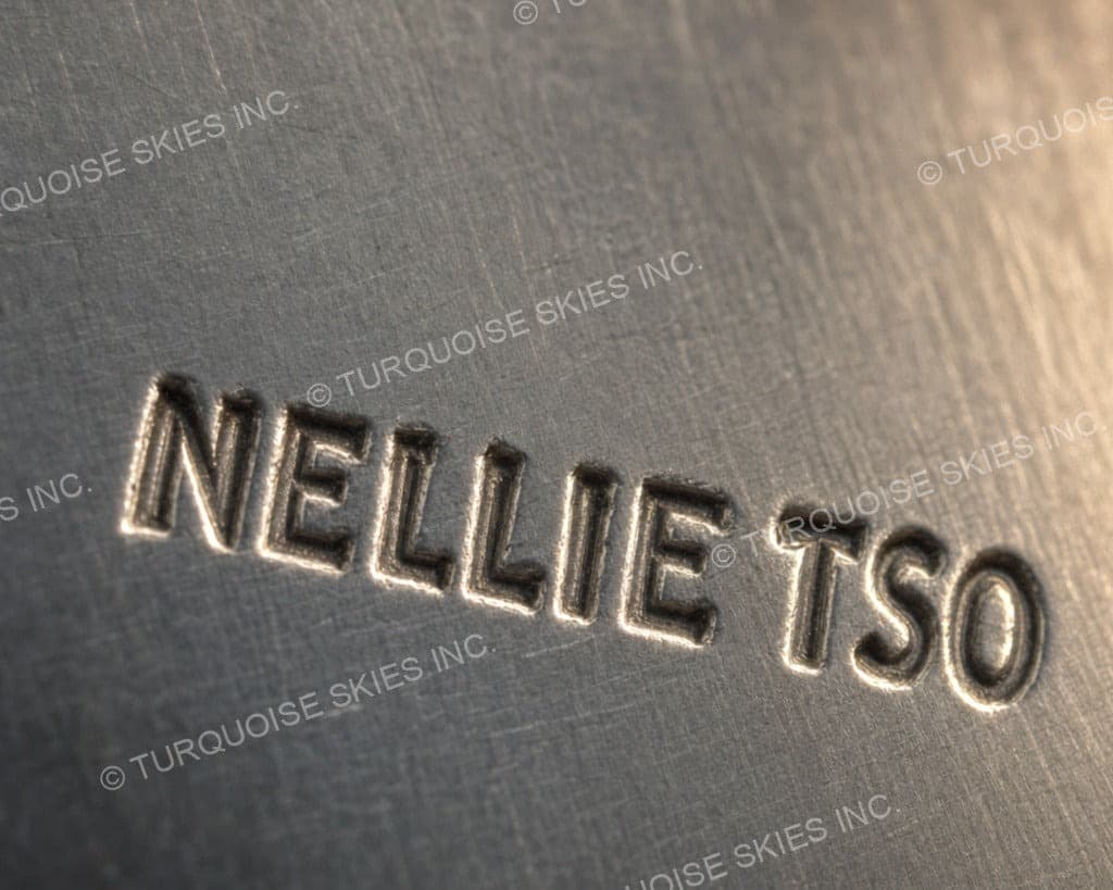 Hallmark of Nellie Tso, reading NELLIE TSO