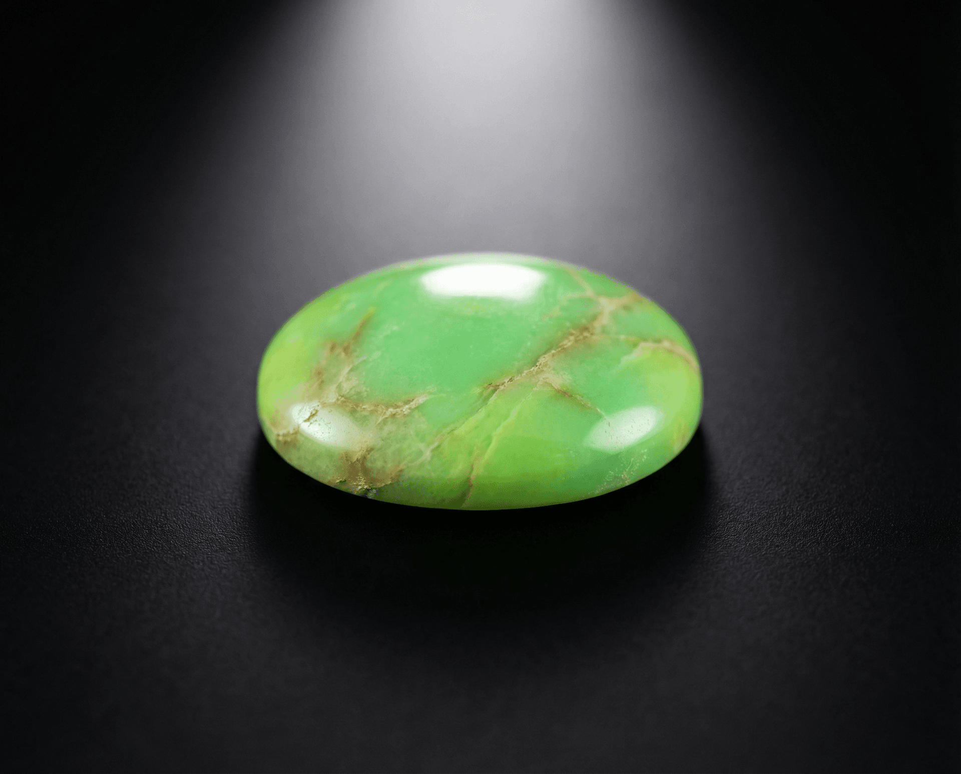 Polished Gaspeite cabochon