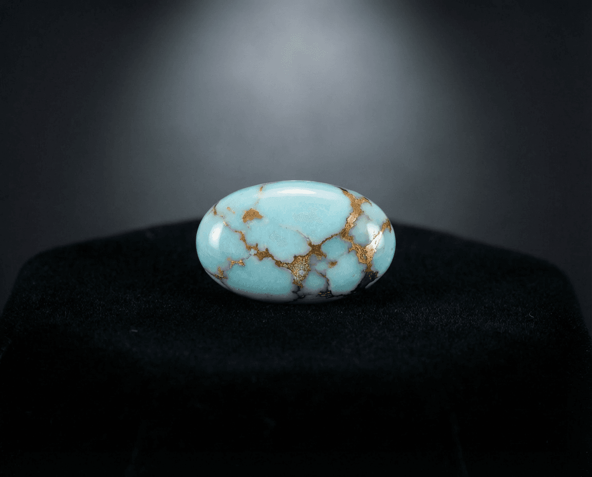 Polished Golden Hills Turquoise cabochon