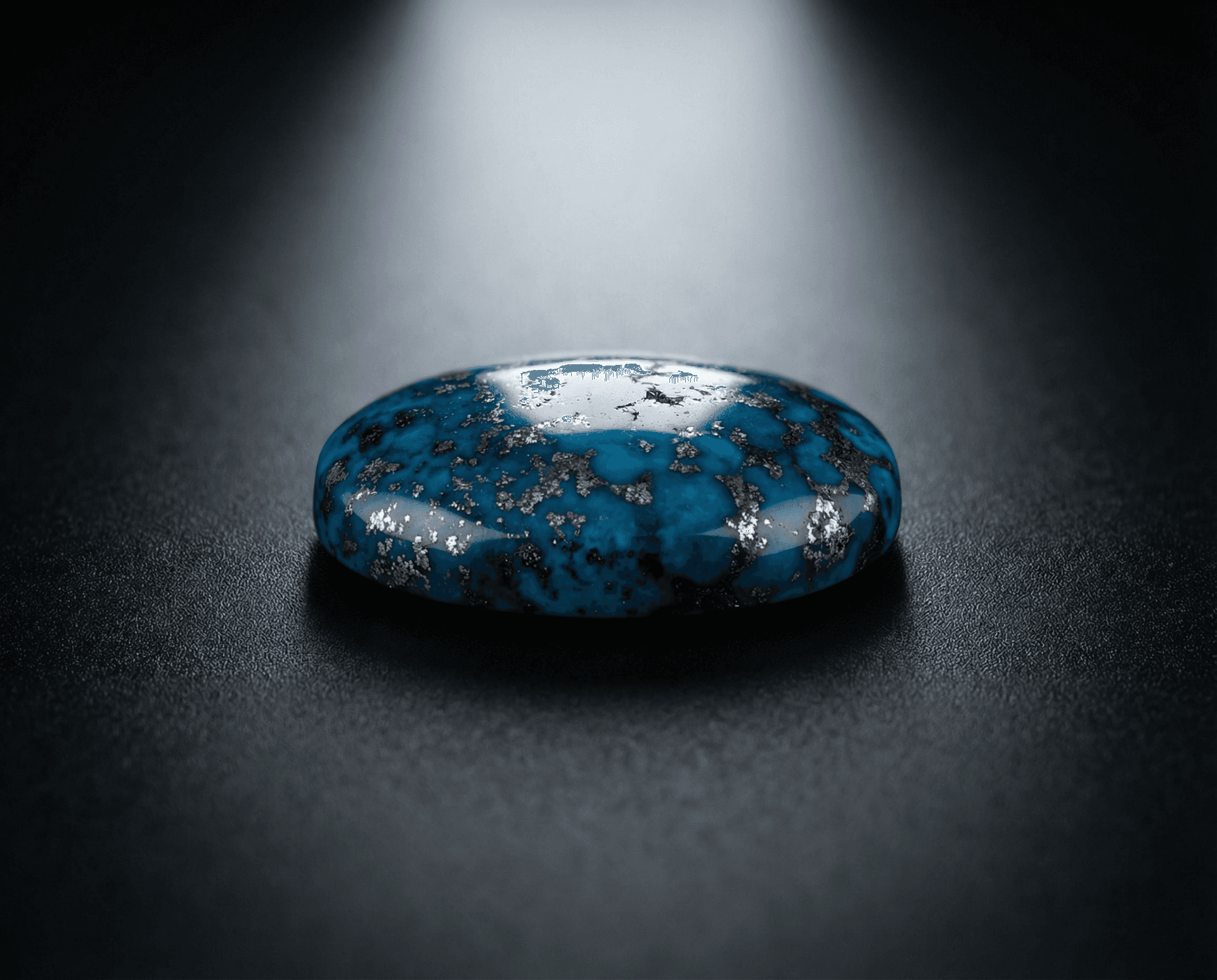 Polished Morenci Turquoise cabochon