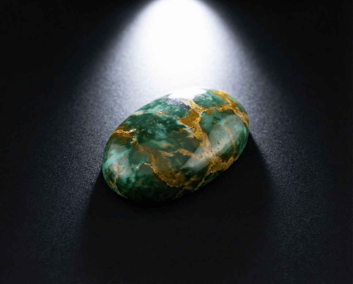Polished Royston Turquoise cabochon