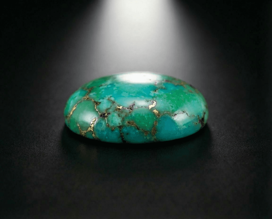 Polished Sonora Gold Turquoise cabochon