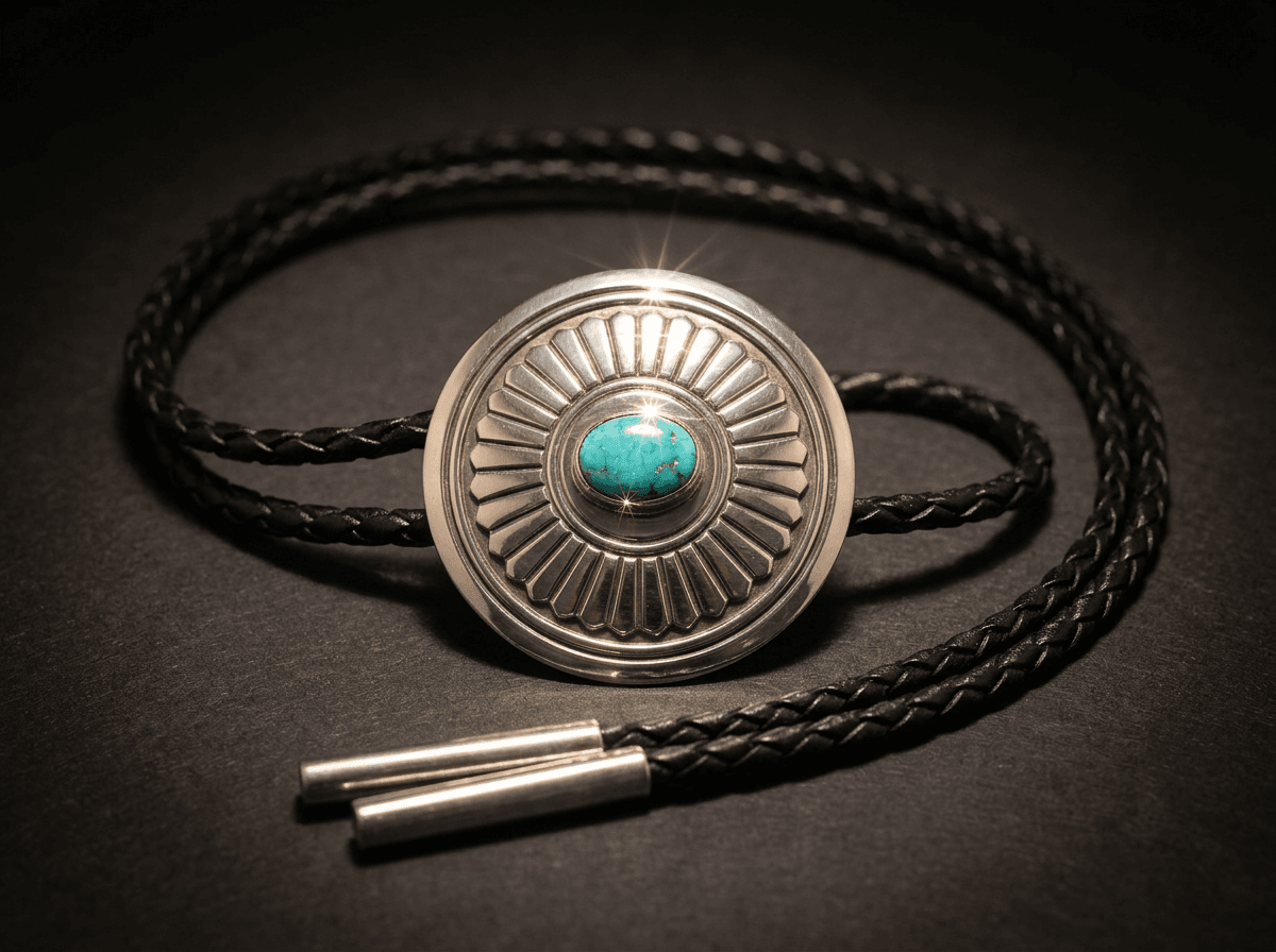 Sterling Silver Kingman Turquoise Bolo Tie - Adjustable #003 - image 1 of 1
