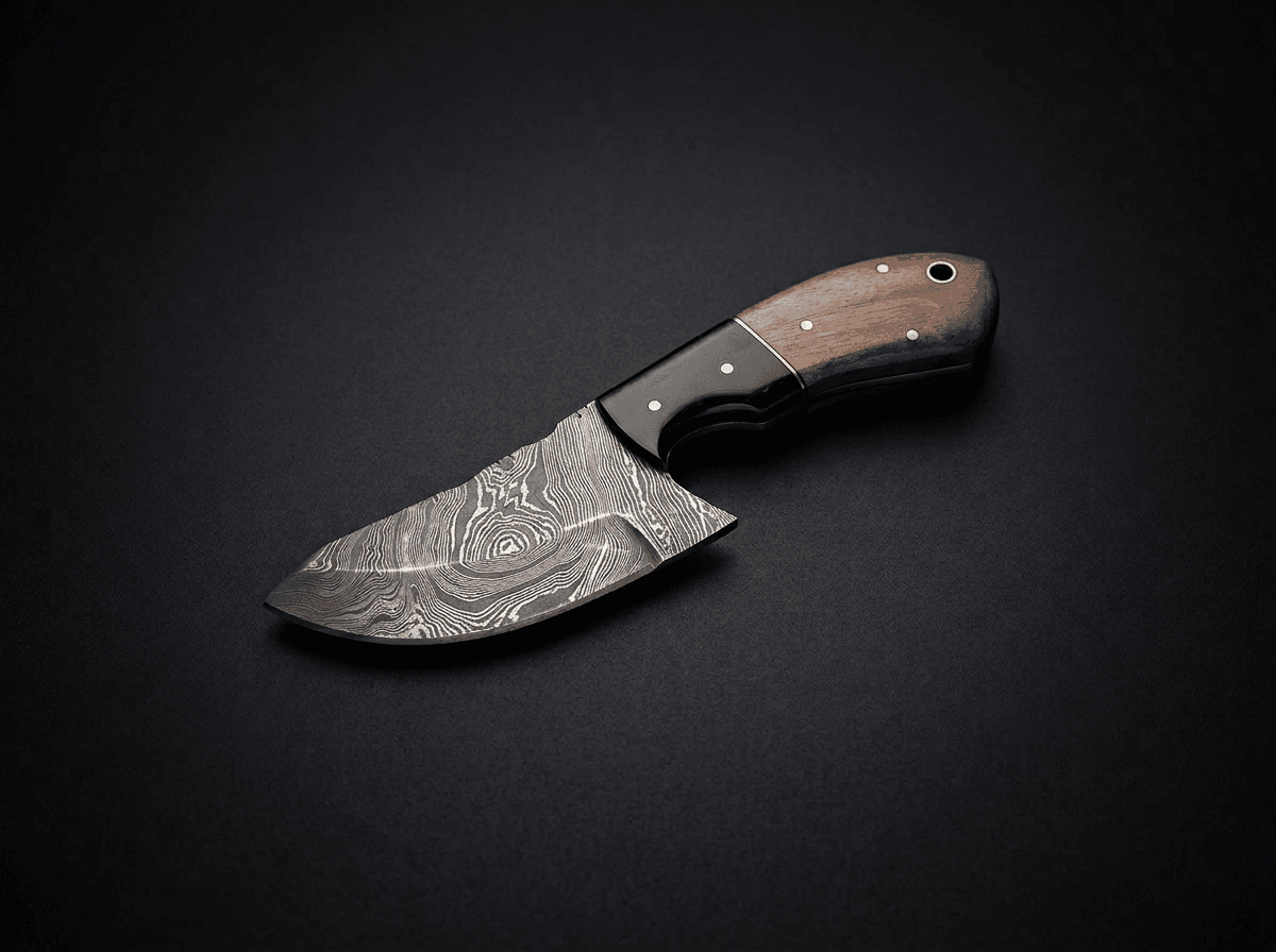 Bison Horn & Olive Wood Damascus Steel Fixed Blade Knife - 3 in. #006 - image 1 of 1