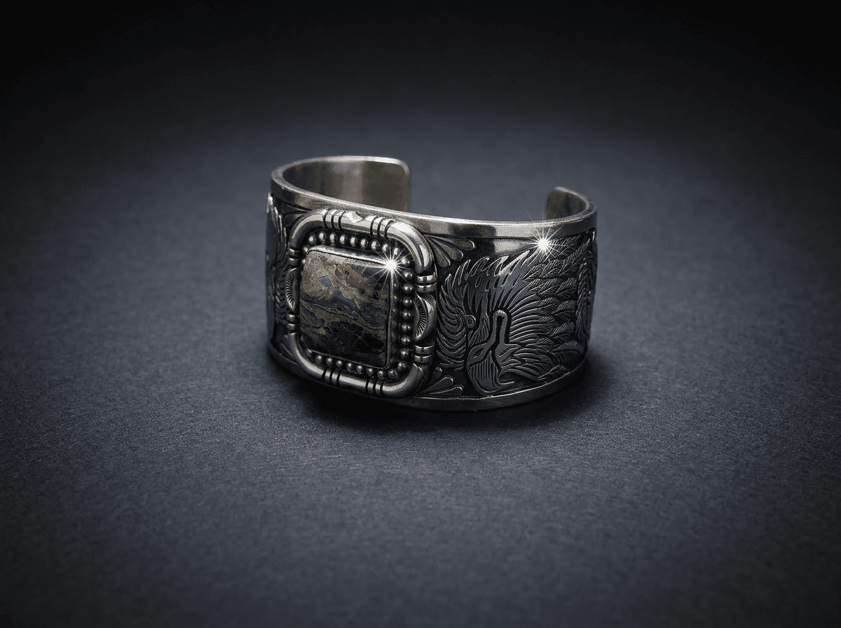 Sterling Silver Royston Turquoise Bracelet - Size 7.5 #001 - image 1 of 1