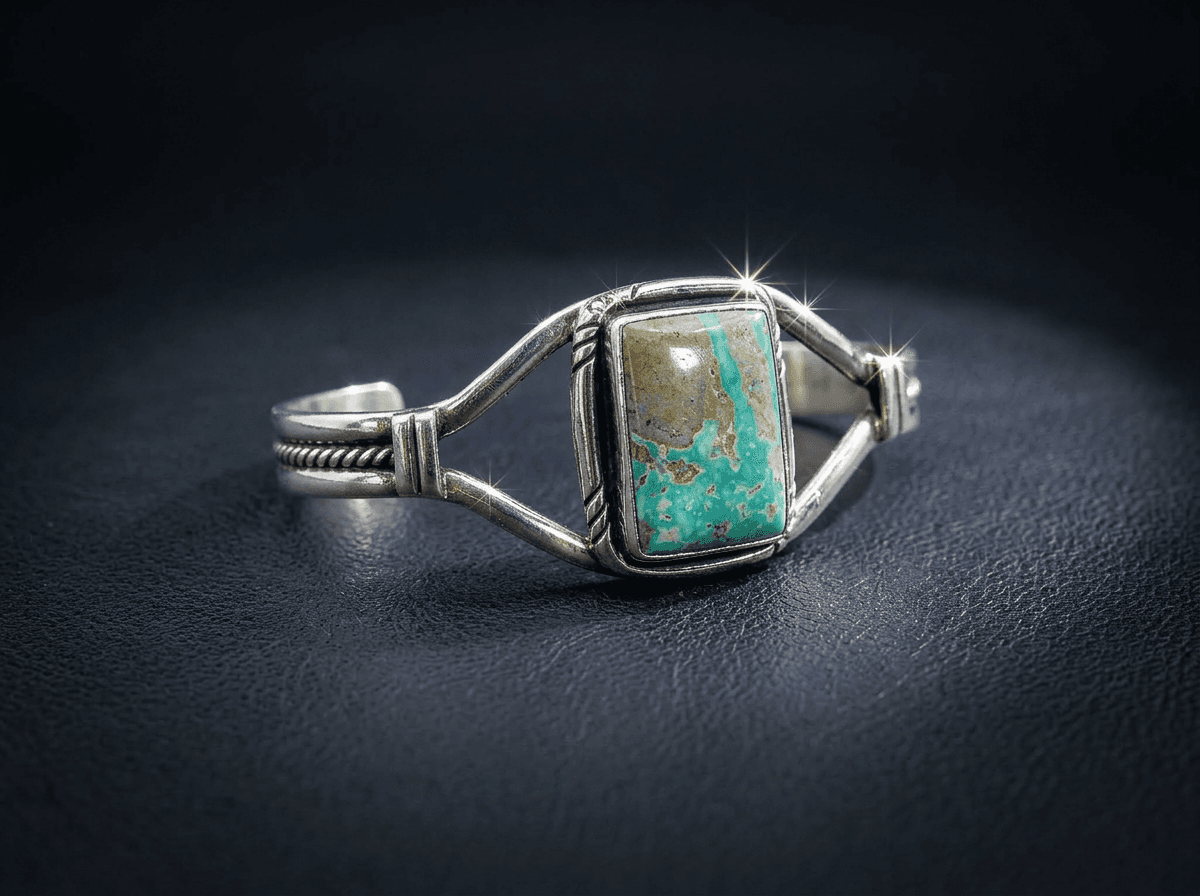 Sterling Silver Royston Turquoise Bracelet - Size 7 #008 - image 1 of 1