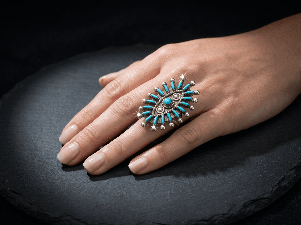 Sterling Silver Kingman Turquoise Ring - Size 10 #004 - image 1 of 1