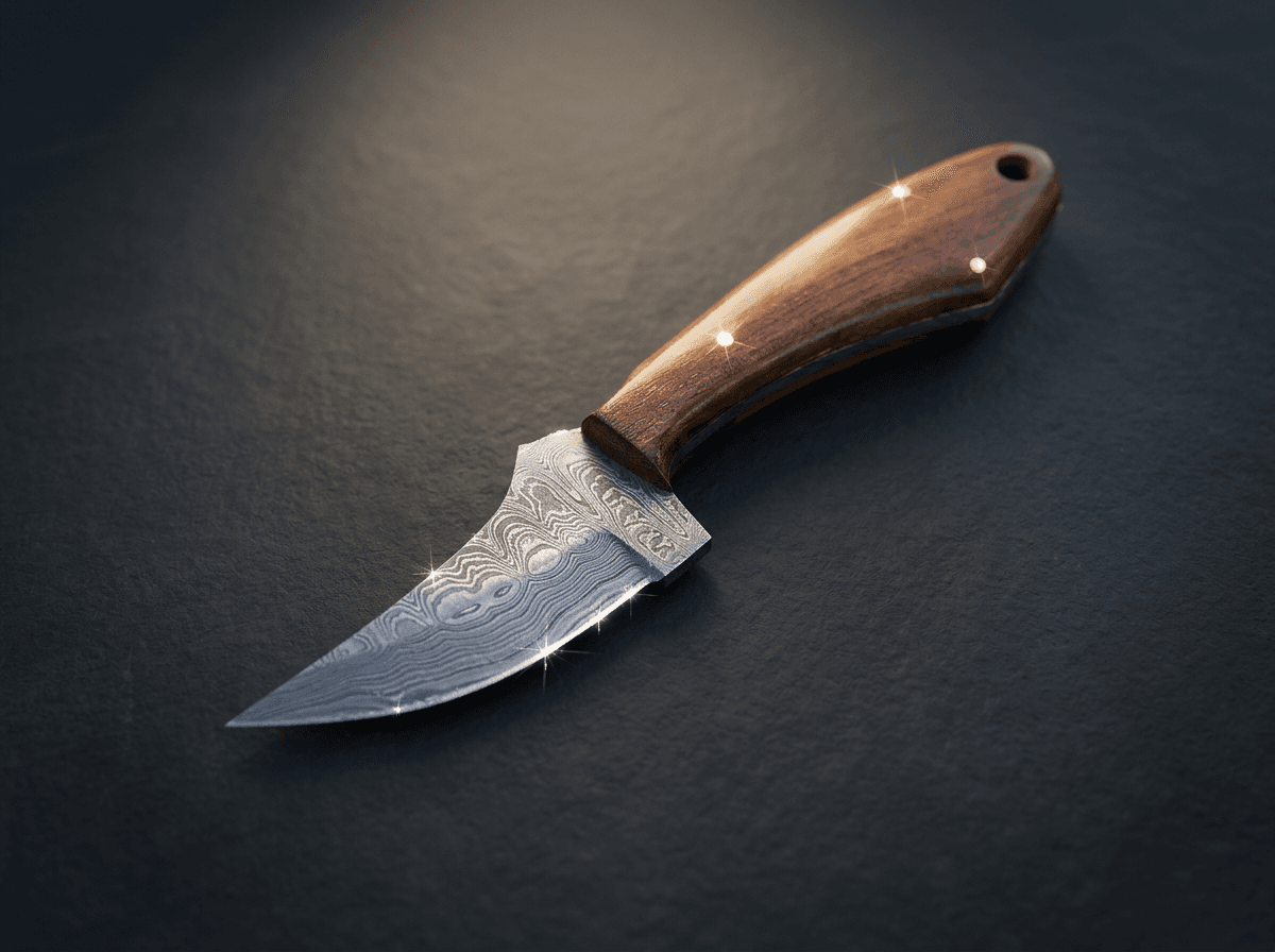 Wood Damascus Steel Fixed Blade Knife - 2.75 in. #003 - image 1 of 1