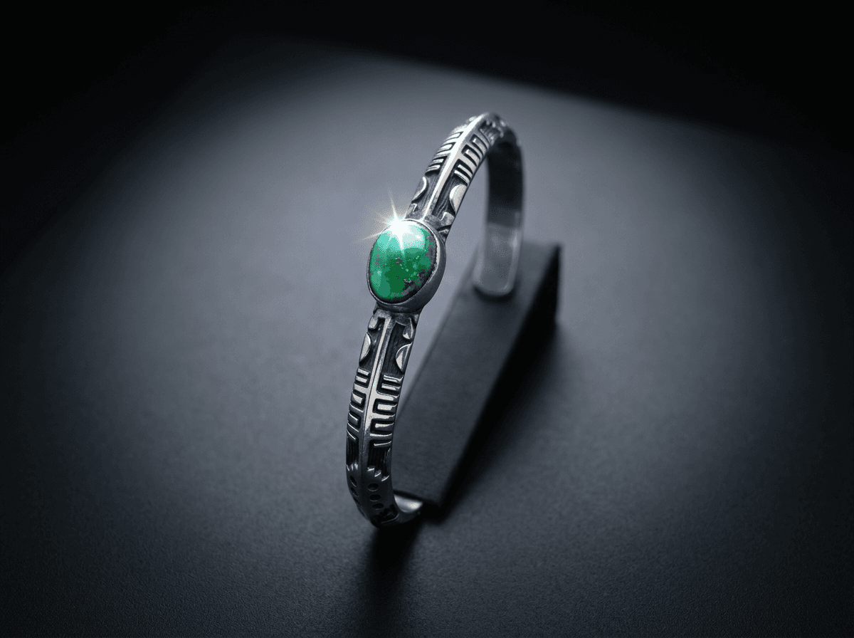 Sterling Silver Sonora Gold Turquoise Bracelet - Size 7 #011 - image 1 of 1