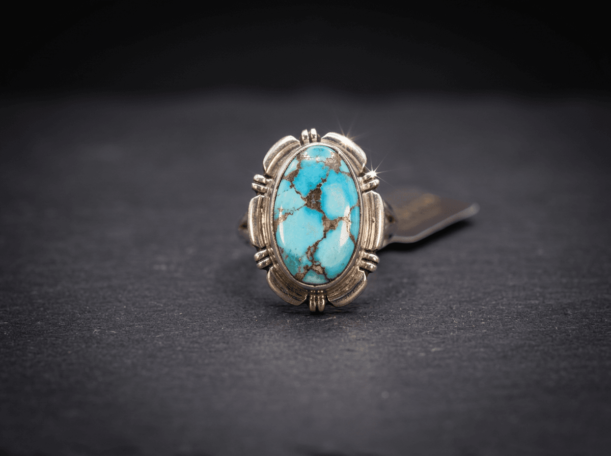 Sterling Silver Golden Hills Turquoise Ring - Size 6 #002 - image 1 of 1