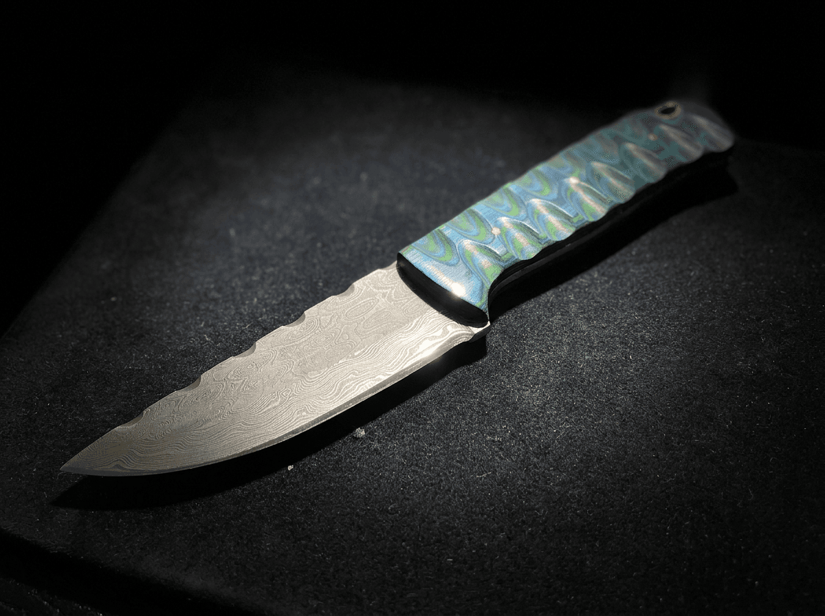 Wood Damascus Steel Fixed Blade Knife - 4 in. #011 - image 1 of 1