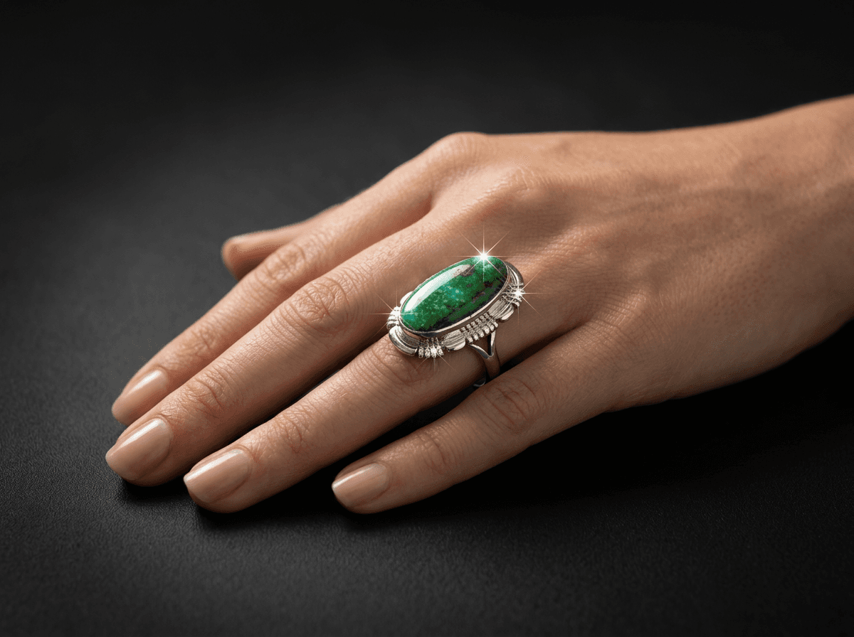 Sterling Silver Sonora Gold Turquoise Ring - Size 9 #025 - image 1 of 1