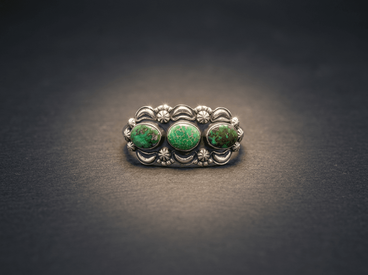 Sterling Silver Sonora Gold Turquoise Bracelet - Size 7 #014 - image 1 of 1