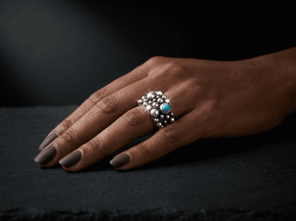 Sterling Silver Kingman Turquoise Ring - Size 7.5 #009 - image 1 of 1