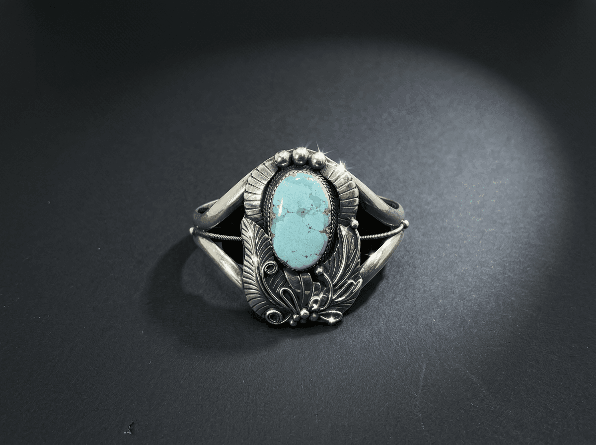 Sterling Silver Golden Hills Turquoise Bracelet - Size 7 #005 - image 1 of 1