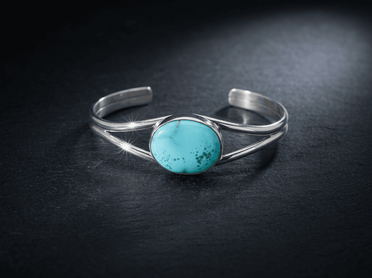 Sterling Silver Sonora Gold Turquoise Bracelet - Size 7 #022 - image 1 of 1