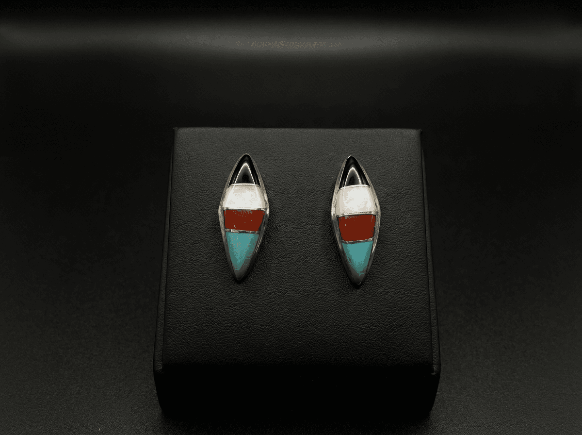 Zuni Kingman Turquoise Earrings — Humiovi Sedona