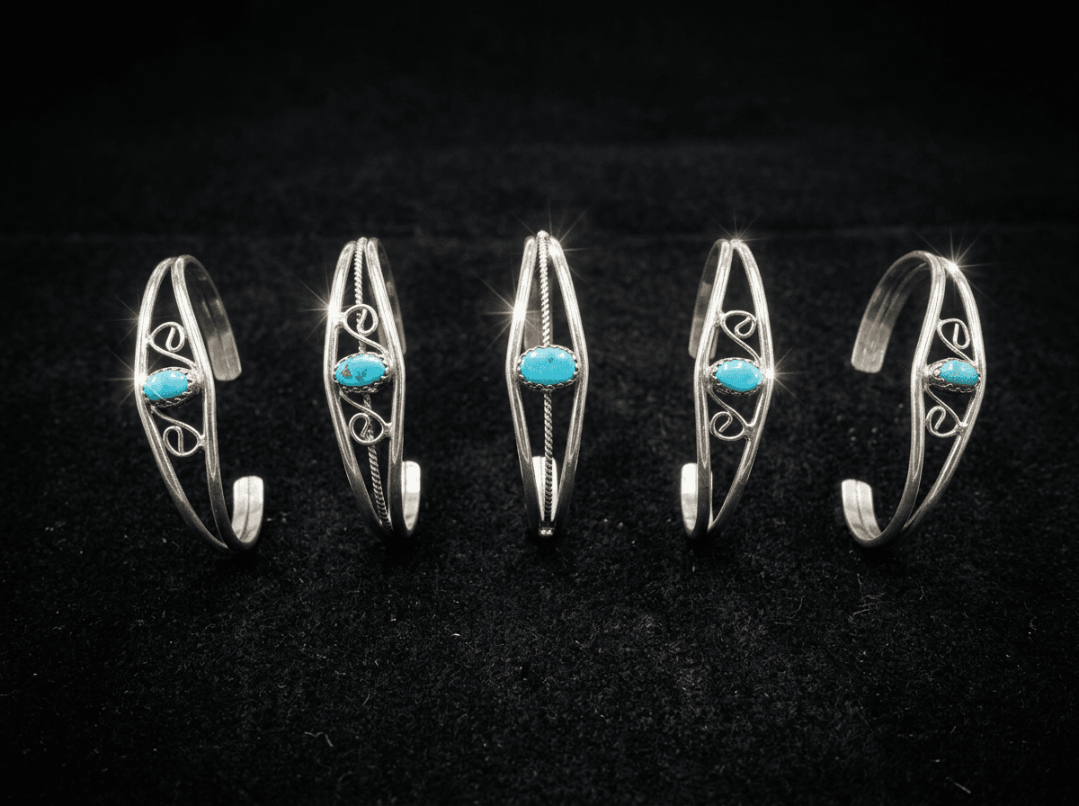 Navajo Kingman Turquoise Bracelets — Humiovi Sedona