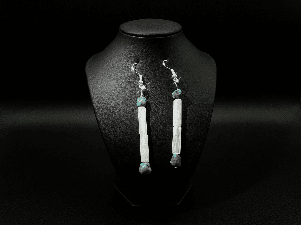 Santo Domingo Kingman Turquoise Earrings — Humiovi Sedona