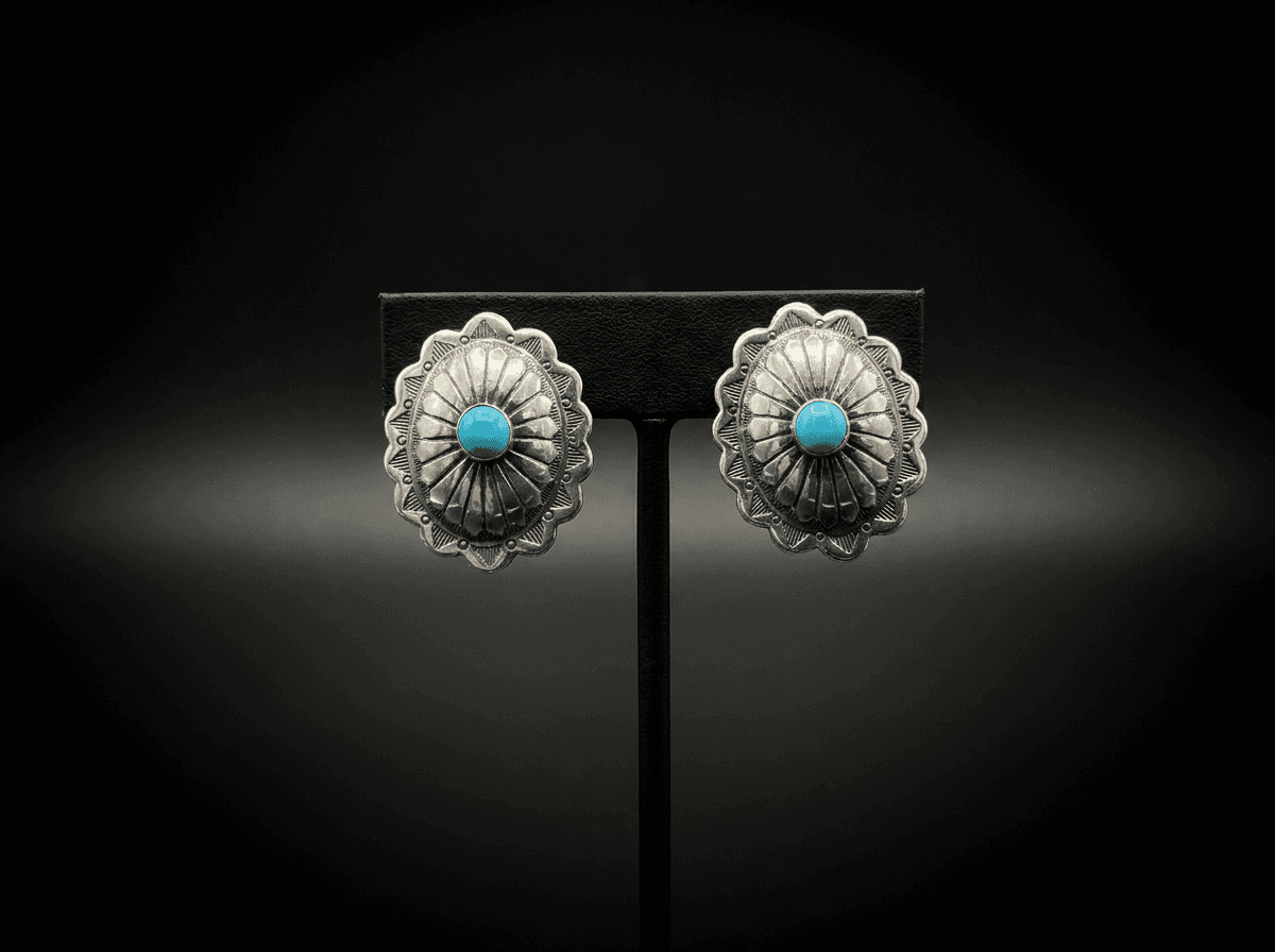 Navajo Kingman Turquoise Earrings — Humiovi Sedona