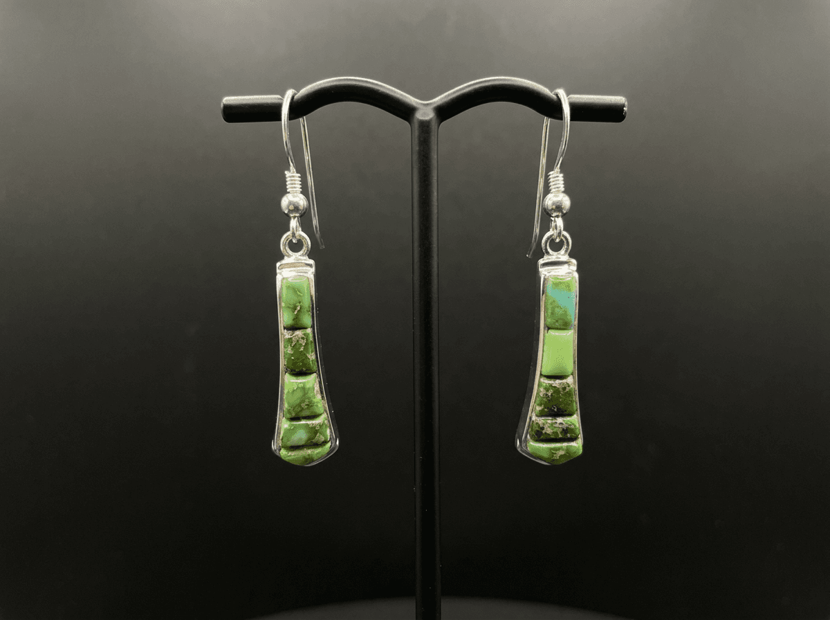 Rick Tolino Navajo Sonora Gold Turquoise Earrings — Humiovi Sedona