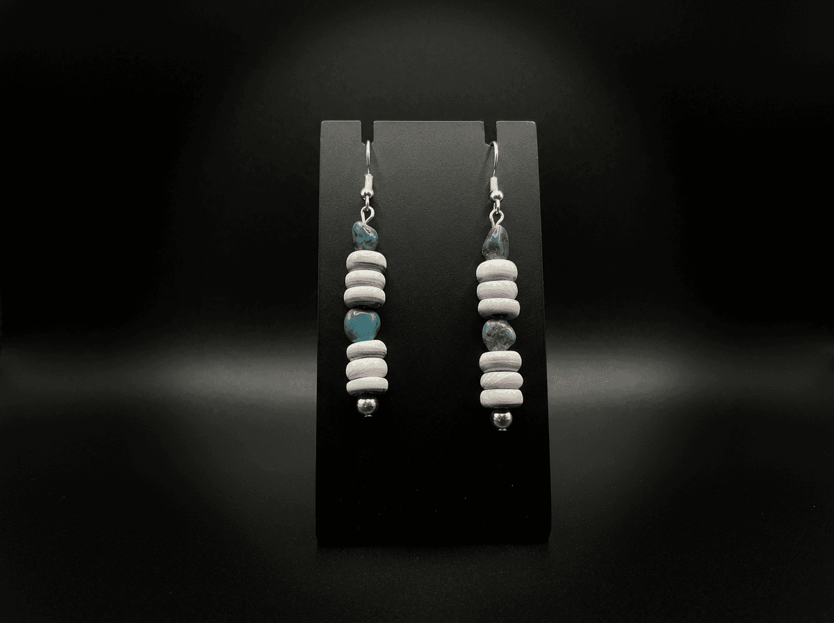 Santo Domingo Morenci Turquoise Earrings — Humiovi Sedona