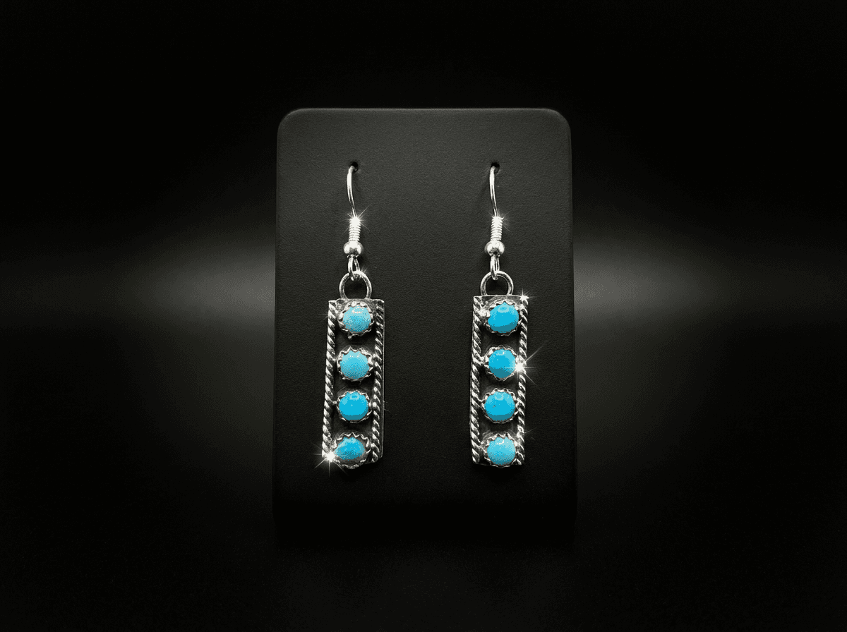 Navajo Kingman Turquoise Earrings — Humiovi Sedona