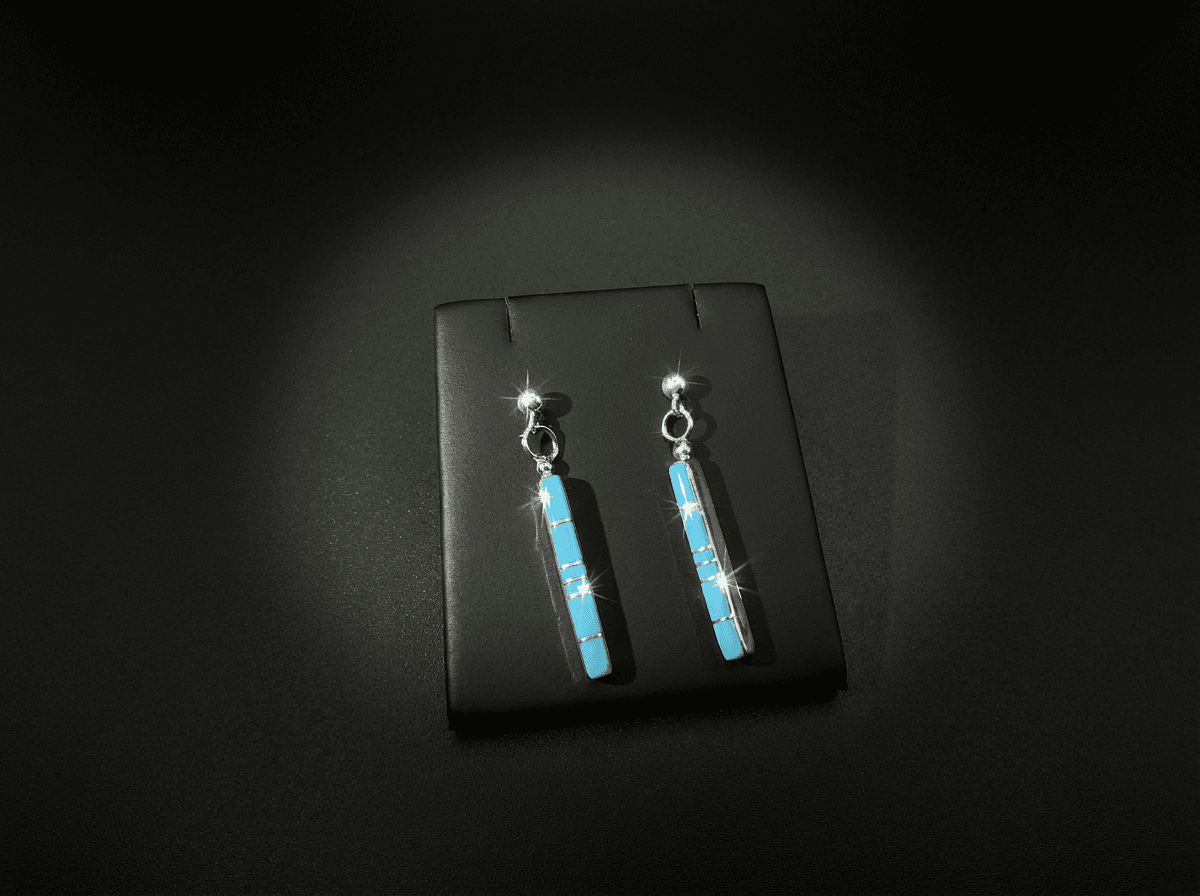 Zuni Kingman Turquoise Earrings β Humiovi Sedona