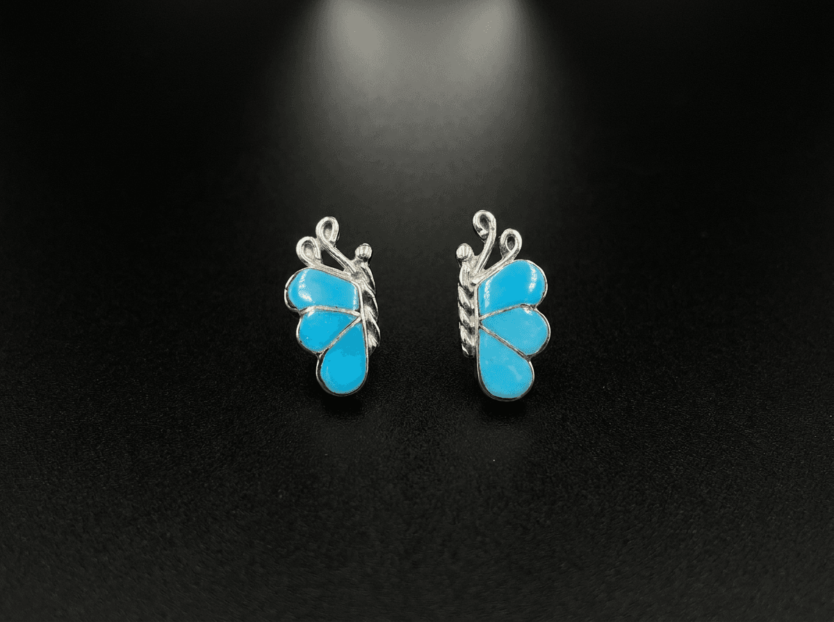 Zuni Kingman Turquoise Earrings — Humiovi Sedona