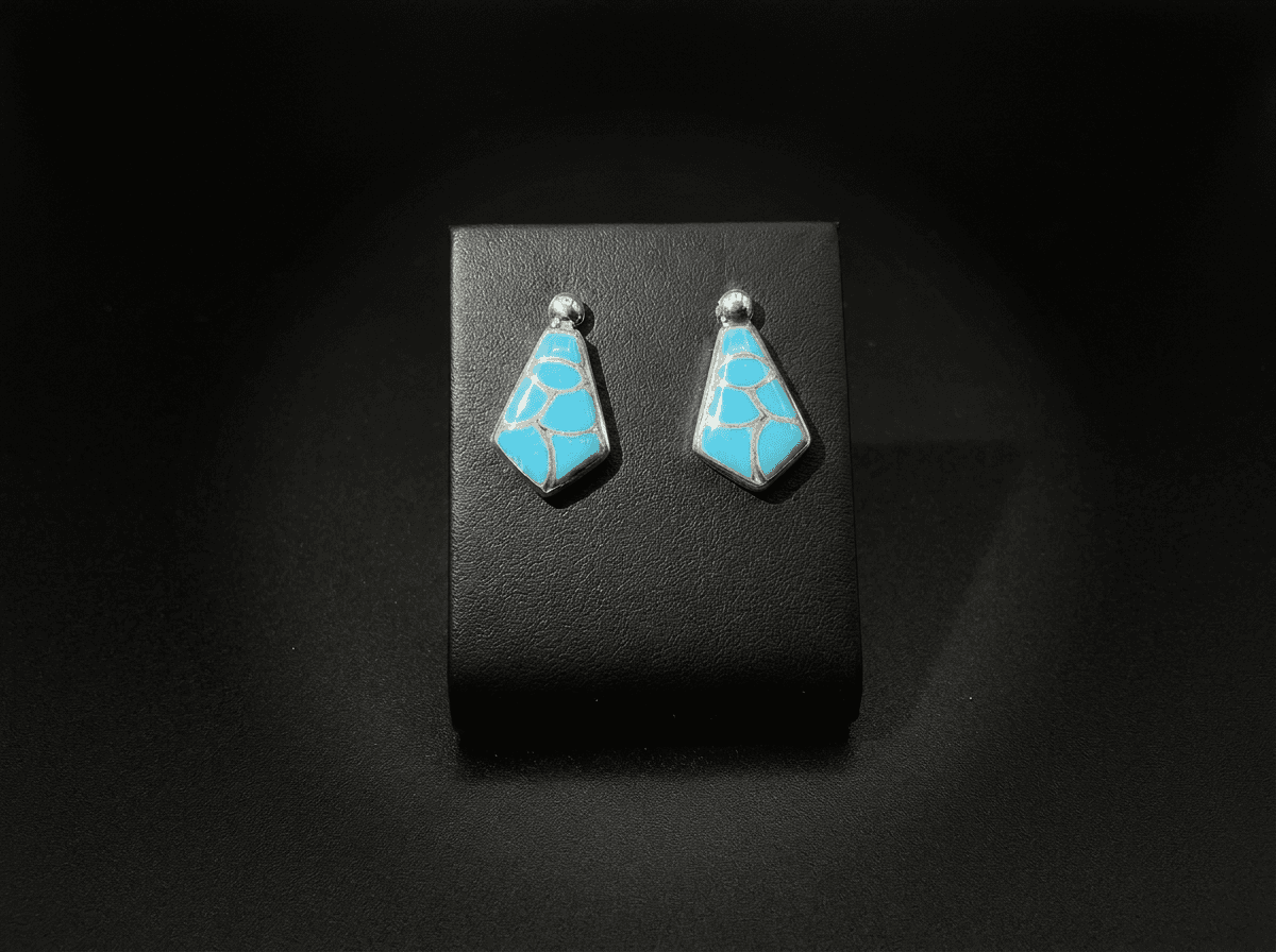 Zuni Kingman Turquoise Earrings β Humiovi Sedona