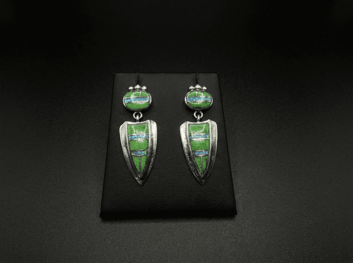 Navajo Gaspeite Earrings — Humiovi Sedona