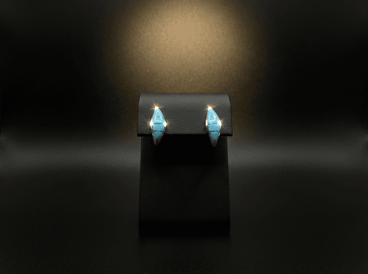 Zuni Kingman Turquoise Earrings β Humiovi Sedona