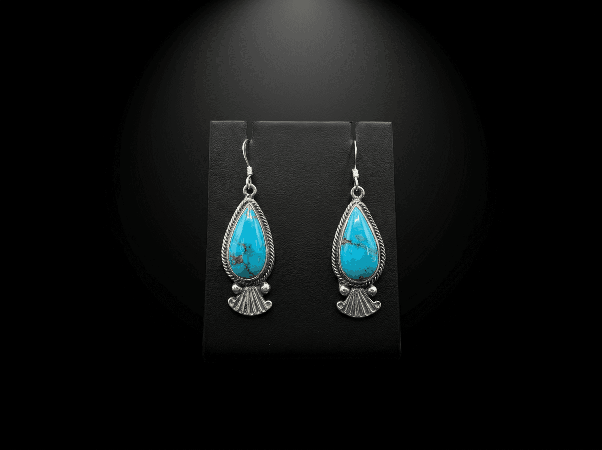 Navajo Kingman Turquoise Earrings — Humiovi Sedona