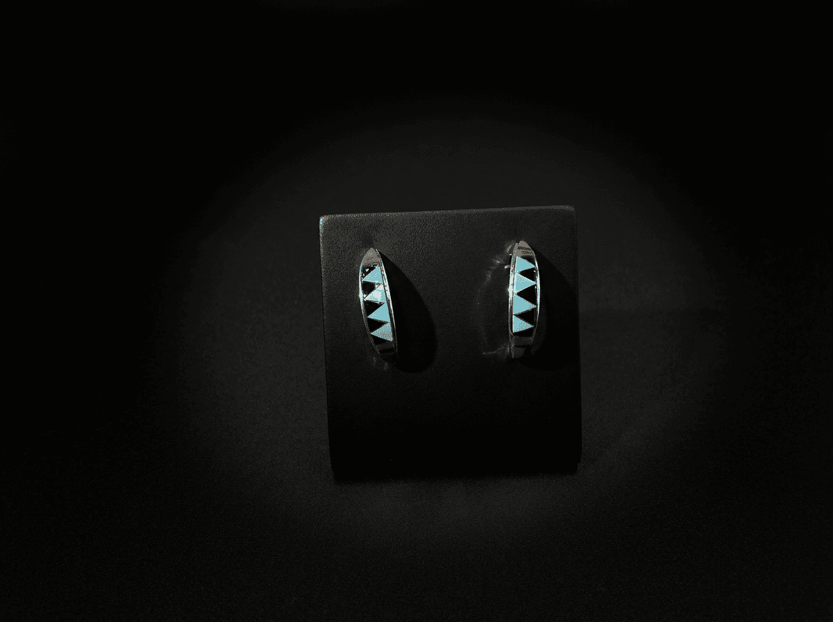 Zuni Kingman Turquoise Earrings — Humiovi Sedona