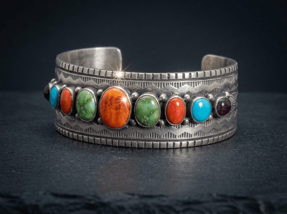 Francis Melvin Navajo Sonora Gold Turquoise Bracelets — Humiovi Sedona — View 2