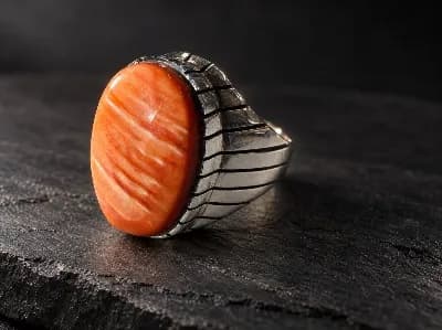 Ray Jack Navajo Spiny Oyster Rings — Humiovi Sedona