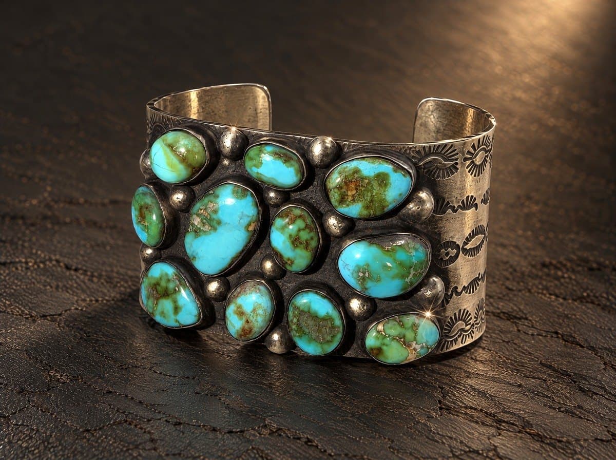 Chimney Butte Navajo Sonora Gold Turquoise Bracelets — Humiovi Sedona — View 2