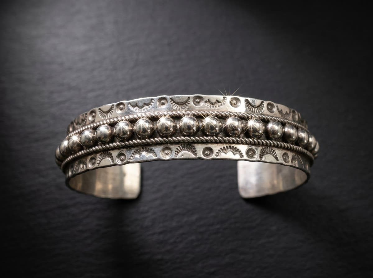 Sterling Silver Bracelet - Size 7 #080 - image 1 of 1