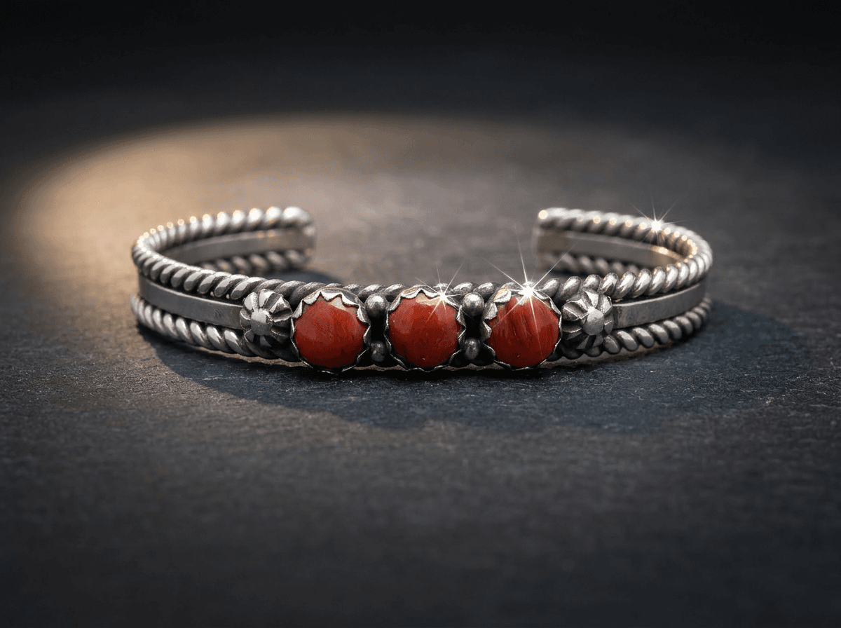 Sterling Silver Spiny Oyster Bracelet - Size 7 #049 - image 1 of 1