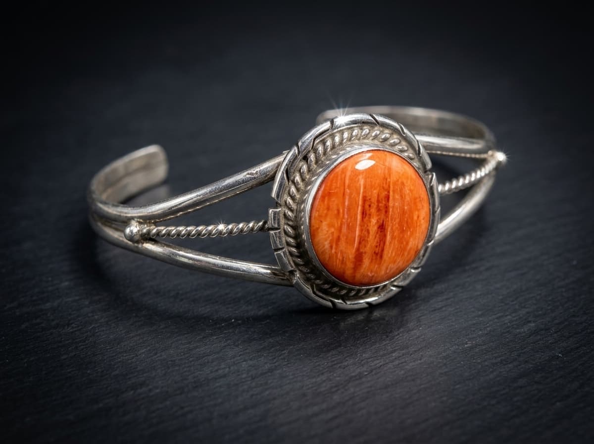 Sterling Silver Spiny Oyster Bracelet - Size 7 #055 - image 1 of 1