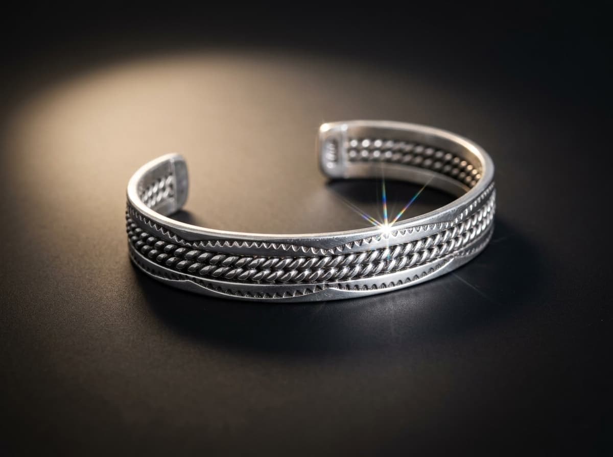 Sterling Silver Bracelet - Size 7 #078 - image 1 of 1