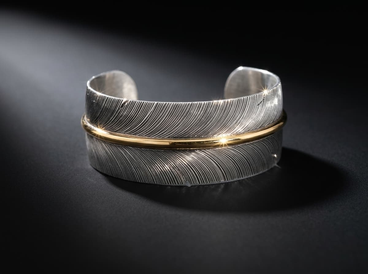 Sterling Silver & Gold Filled Bracelet - Size 7.25 #076 - image 1 of 1