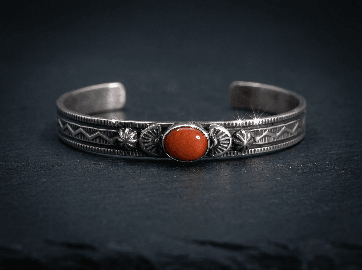 Sterling Silver Spiny Oyster Bracelet - Size 7 #058 - image 1 of 1