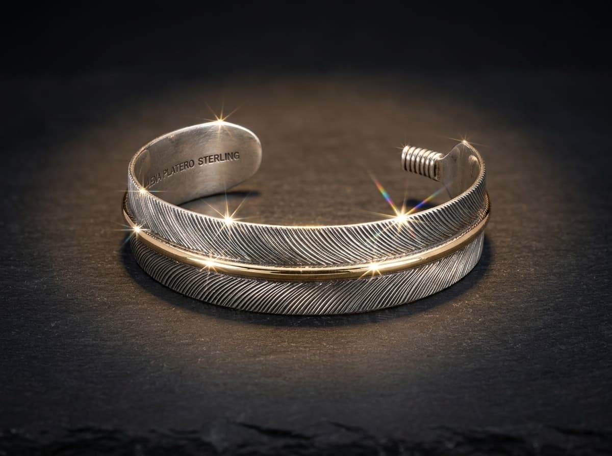 Sterling Silver & Gold Filled Bracelet - Size 7.5 #074 - image 1 of 1