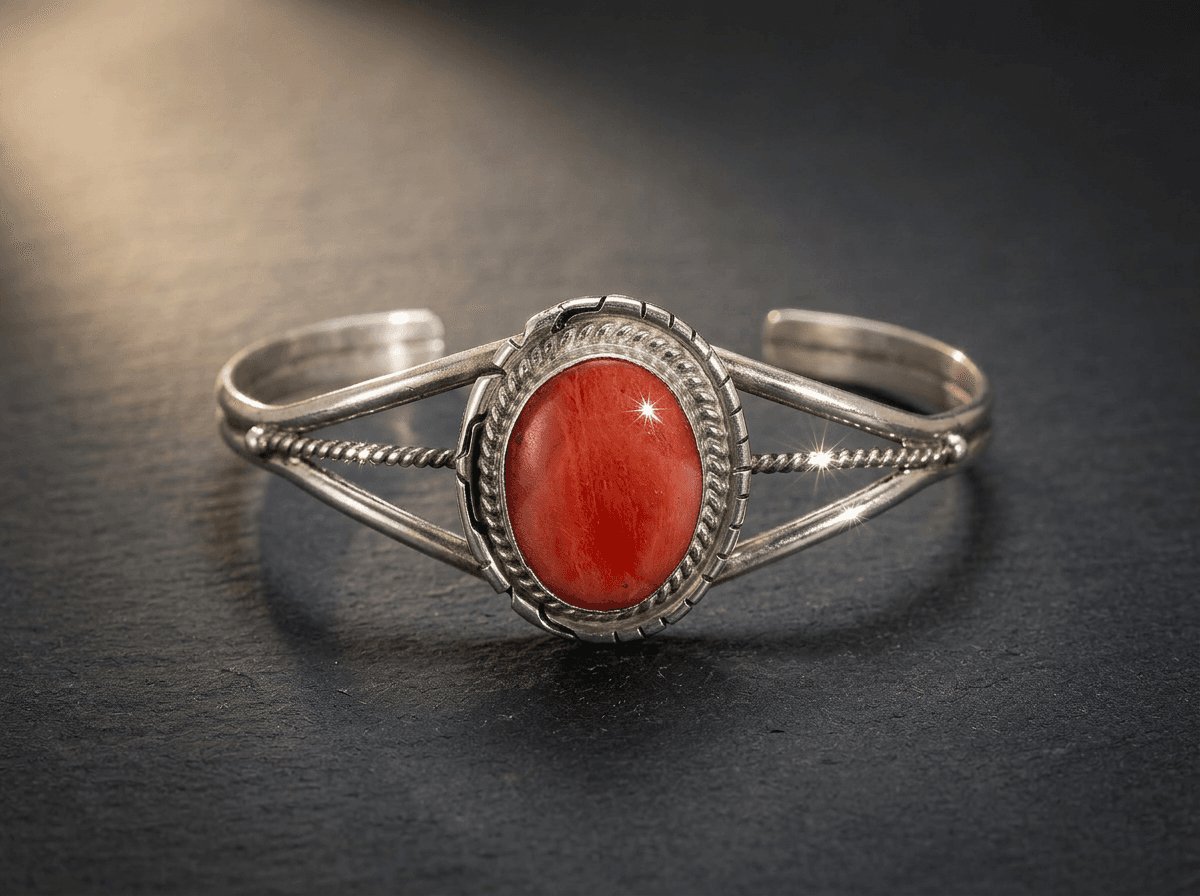 Sterling Silver Spiny Oyster Bracelet - Size 7 #052 - image 1 of 1